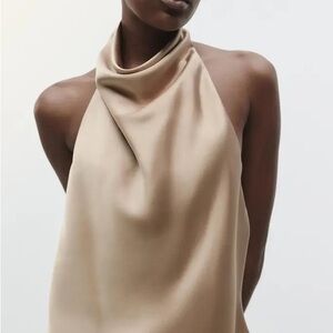 Zara Satin Effect Halter Top - NWT